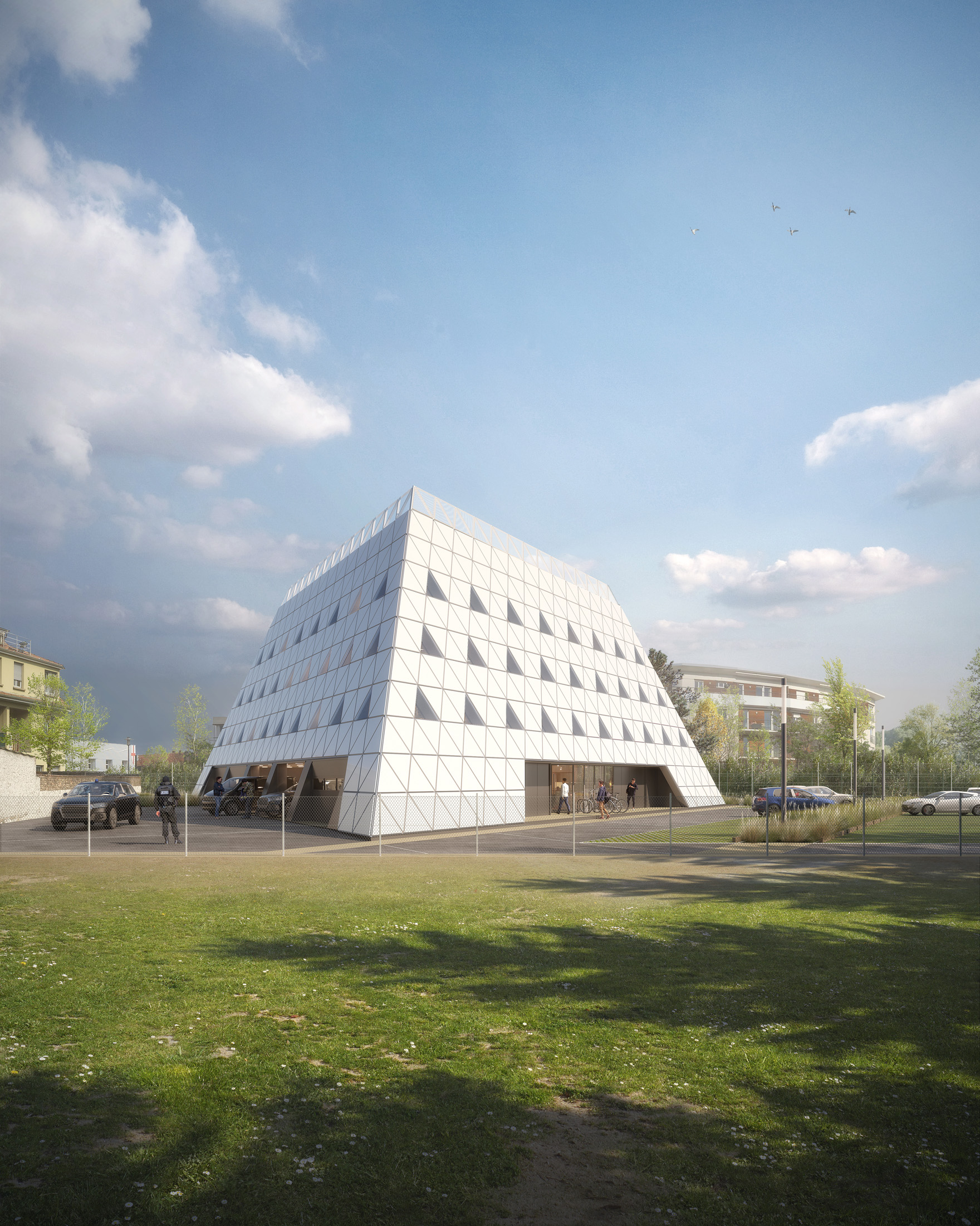 Image de concours de la base ERIS de Souffelweyersheim – Vue depuis la parcelle voisine - NTSA